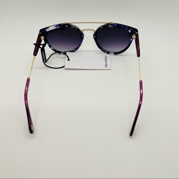 NWT Pedro del Hierro Round Sunglasses w/ Case and Dust Cloth. Purple and Gold. - Picture 10 of 10